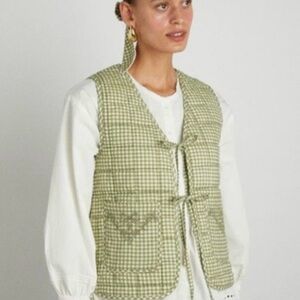 Damson Madder Green Checkered Gingham Vest